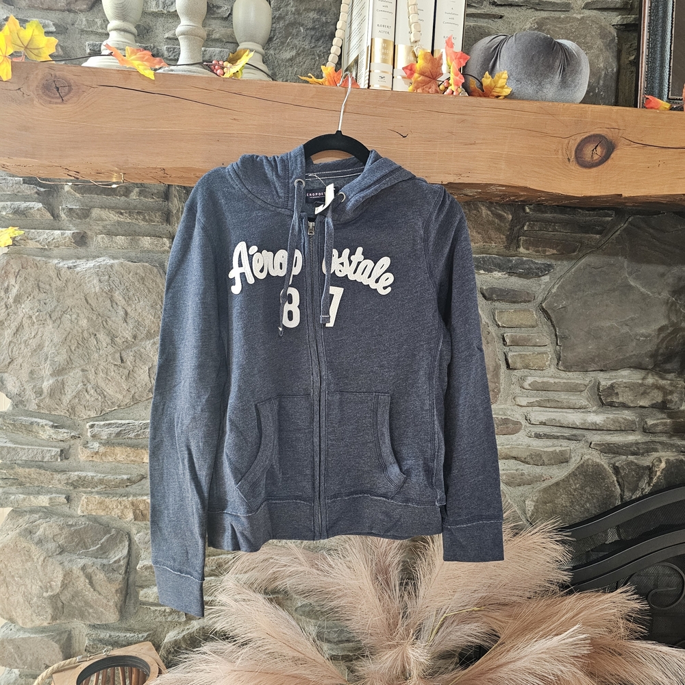 Aeropostale Dark Blue Zip-Up Hoodie
